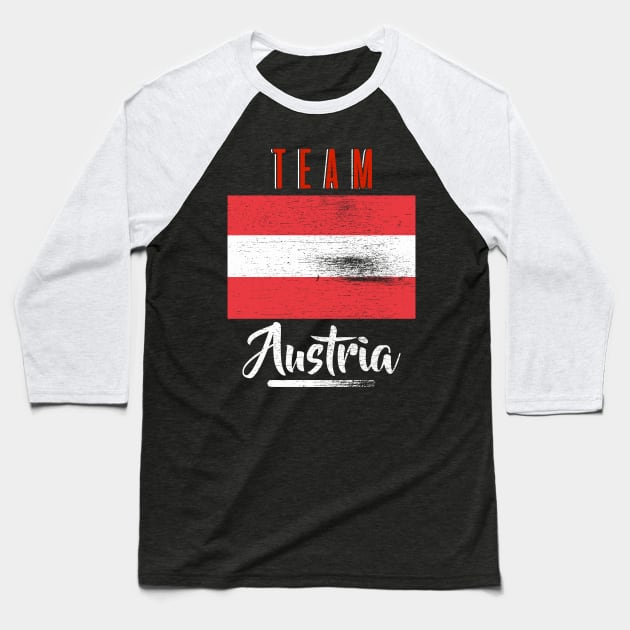 Team Austria - Prou Austrian Flag Gift Baseball T-Shirt by biNutz